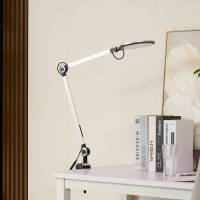 Lindby Nyxaris LED klemlamp, CCT, zilver