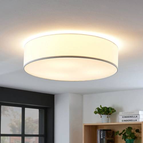 Lindby Stoffen plafondlamp Gordana in wit, 57 cm