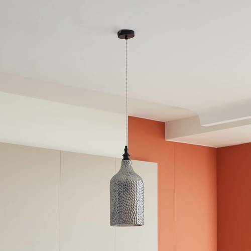 Lindby Drakar hanglamp, 1-lamp, rookgrijs