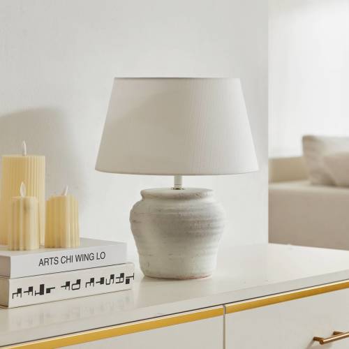 Lindby Aelith tafellamp Ø 30 cm keramiek wit