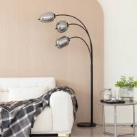 Lindby Gileos rookglas-vloerlamp, 3-lamps