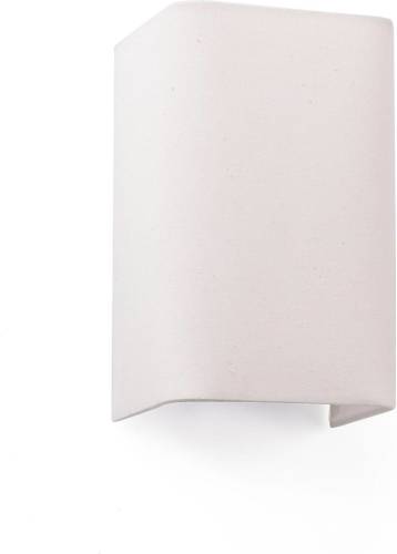 FARO BARCELONA Wandlamp Cotton, hoekig, 20 x 12 cm, beige