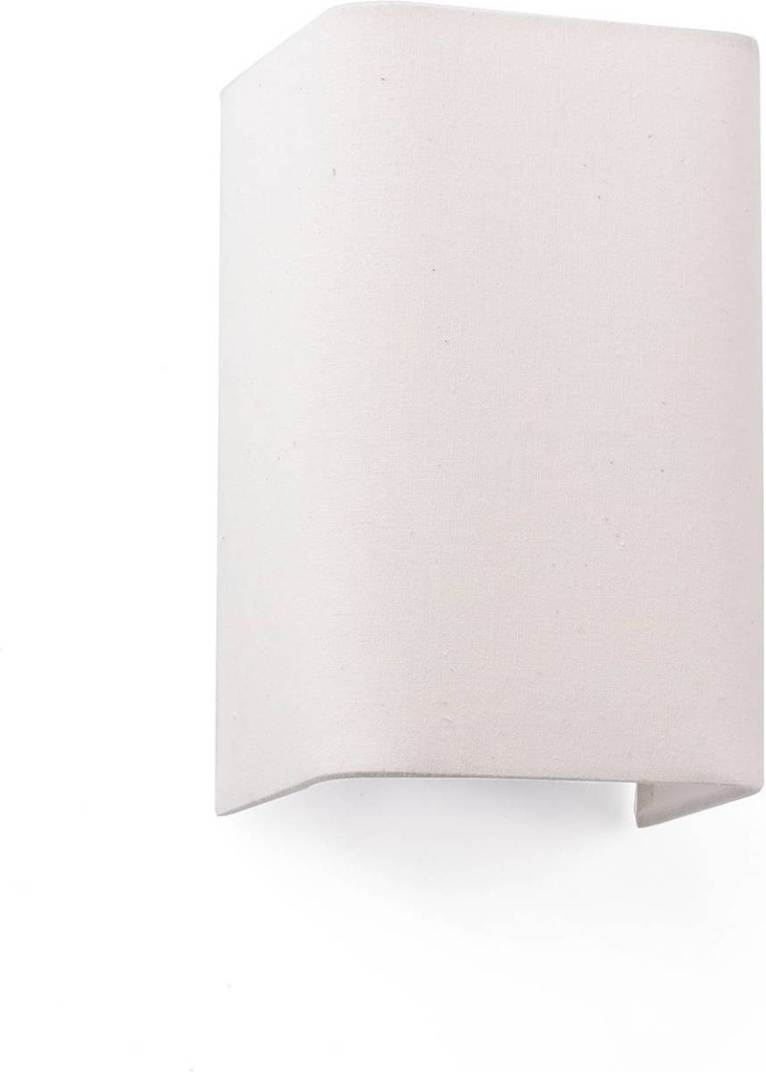 FARO BARCELONA Wandlamp Cotton, hoekig, 20 x 12 cm, beige