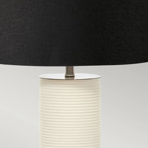 Elstead Textiel-tafellamp Ripple voet wit/kap zwart