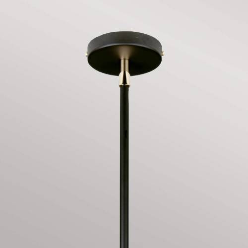 Elstead Balance hanglamp, zwart/nikkel gepolijst, witte kap