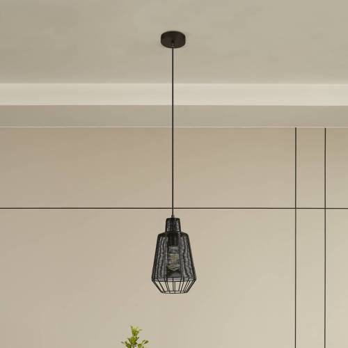 Lucande Tinko hanglamp, zwart, 20 cm