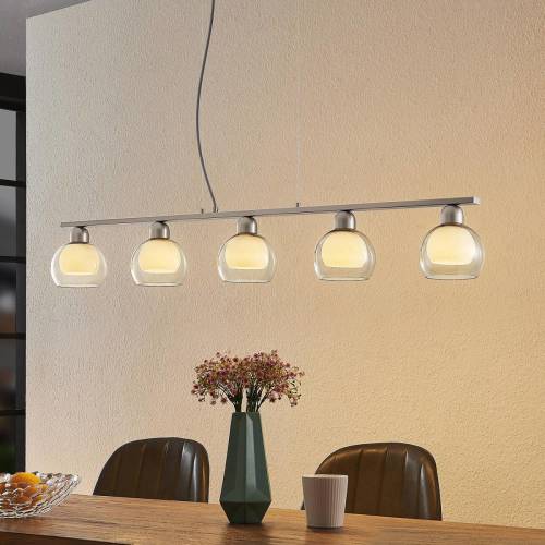 Lucande Kaiya hanglamp, glas, 5-lamps