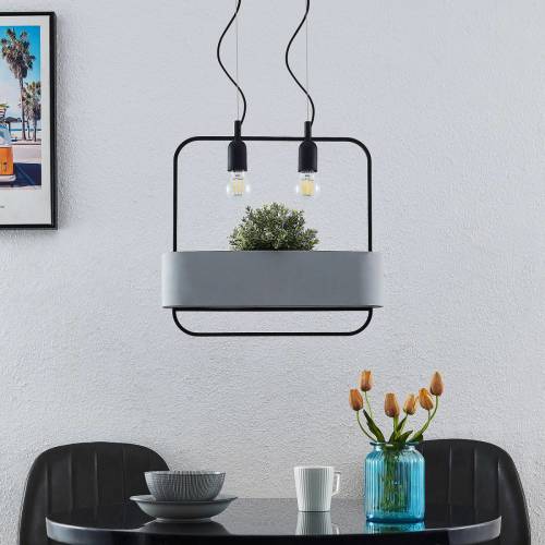 Lucande Teona hanglamp met beton, 2-lamps