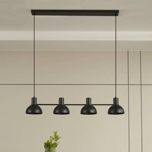 Lucande Mostrid hanglamp, zwart, 4-lamps