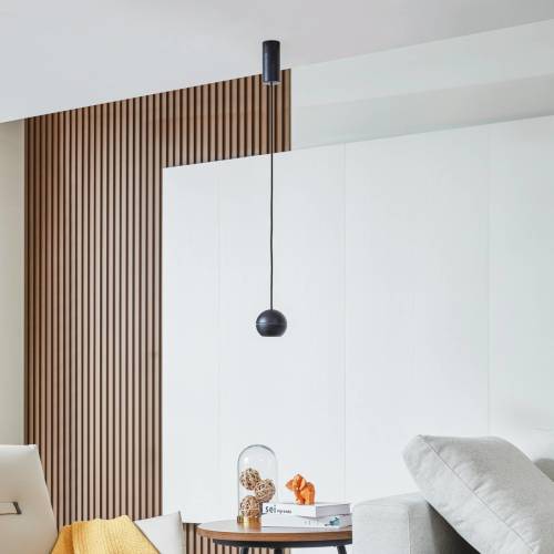 Lucande Plarion LED hanglamp, zandzwart