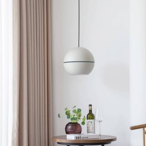 Hanglamp Lucande Calantha, grijs, aluminium, rond