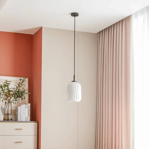 Lucande Lirien hanglamp mat glas zand zwart