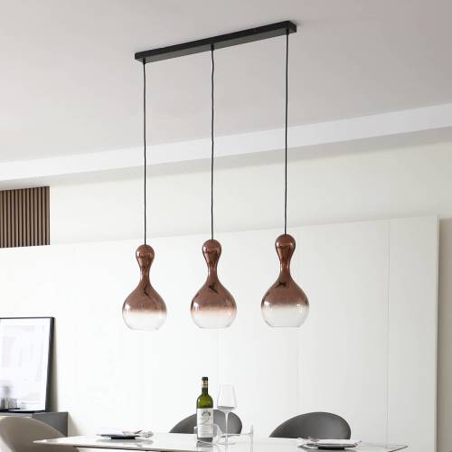 Lucande Lyrisa hanglamp, 3-lamps, koper