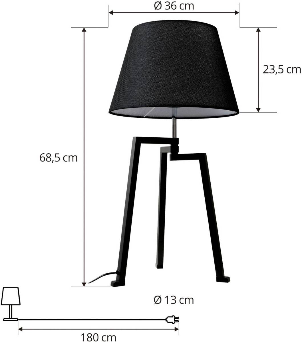Lucande Amona tafellamp, zwart