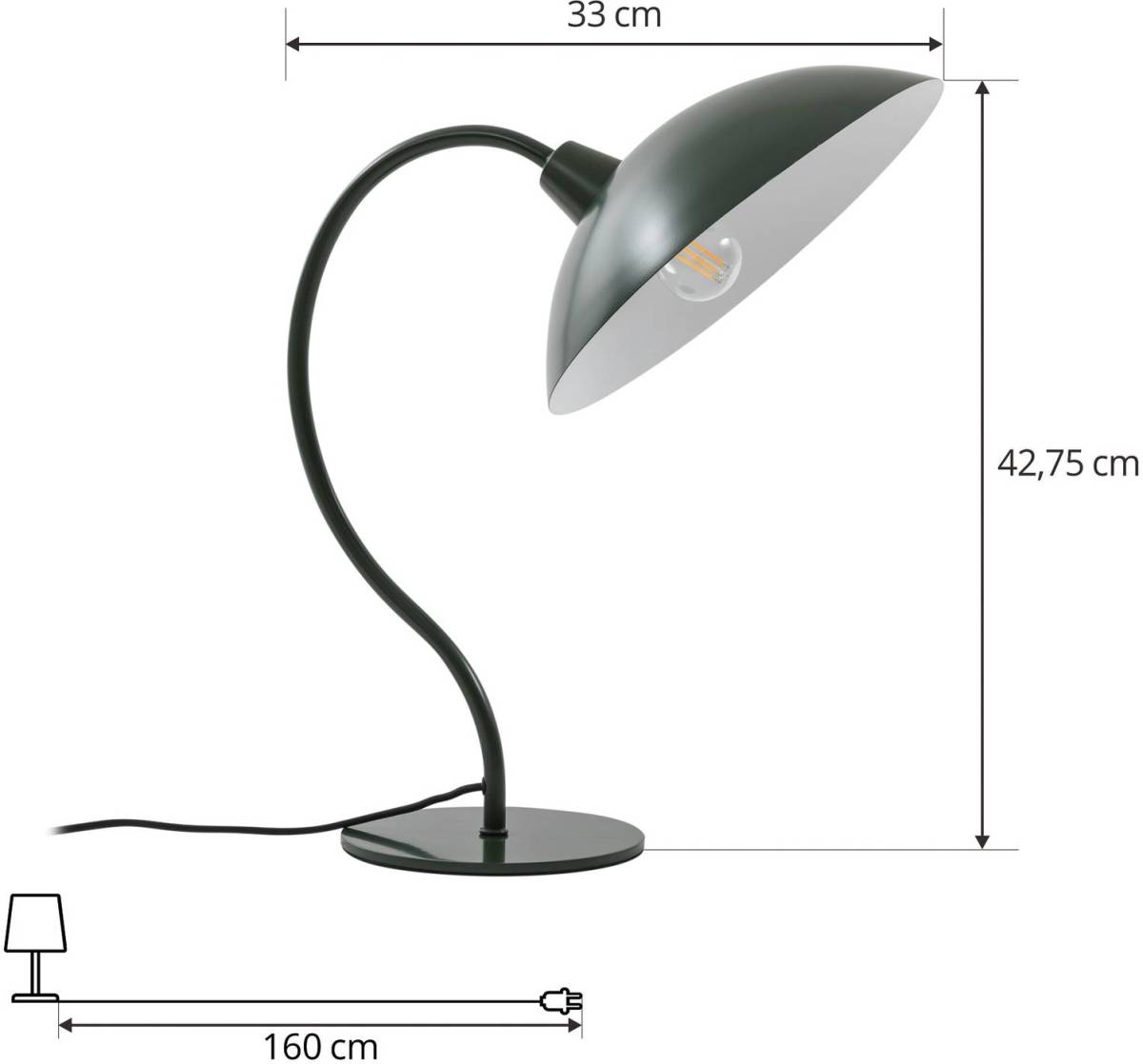 Lucande Arvadon metalen tafellamp, groen