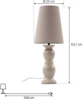 Lucande tafellamp Lyndorin, beige, keramiek