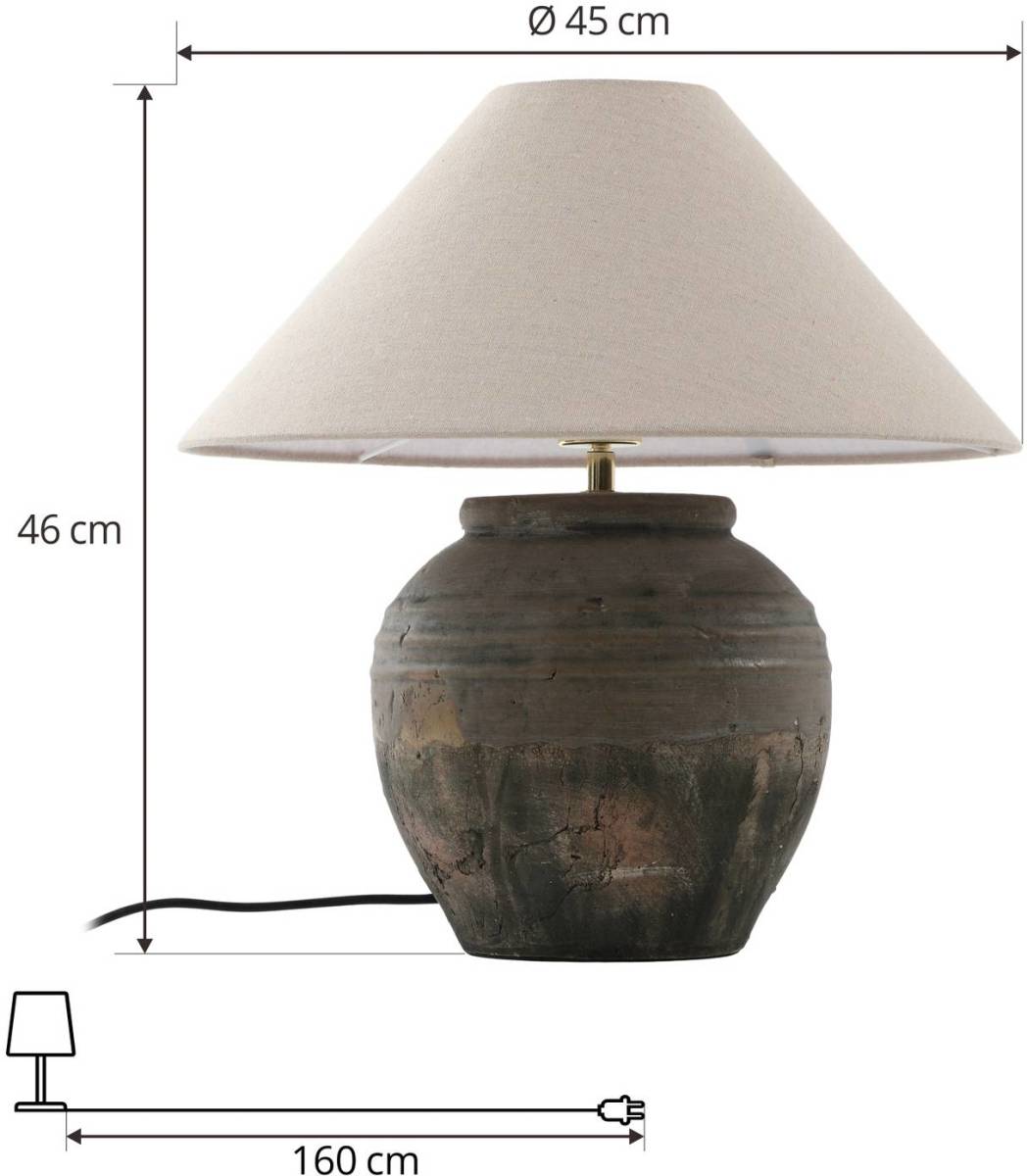 Lucande tafellamp Thalorin, hoogte 46 cm, keramiek