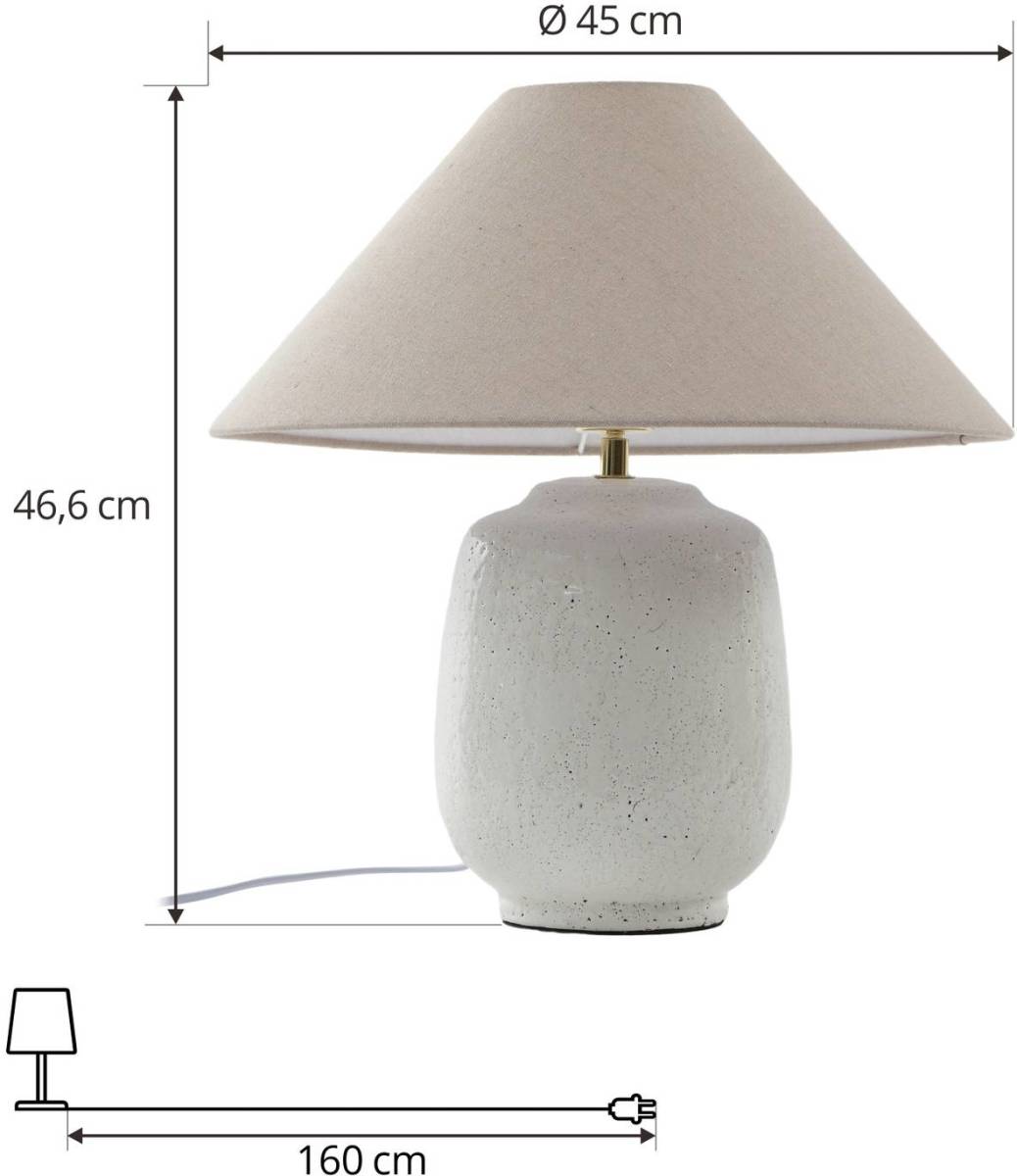 Lucande tafellamp Thalorin, hoogte 47 cm, keramiek