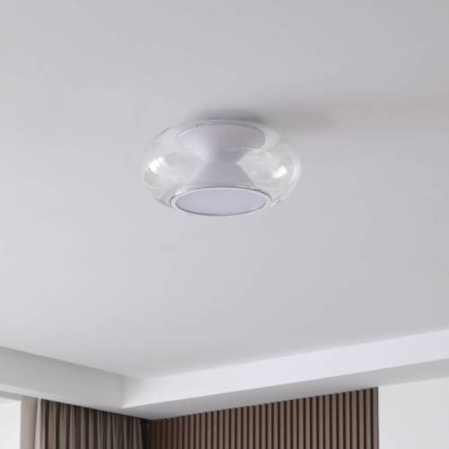 Lucande Orasa LED plafondlamp, glas, wit/helder, Ø 43 cm