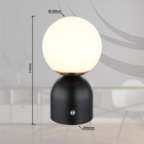 GLOBO Julsy LED tafellamp, zwart, hoogte 21 cm, metaal, CCT