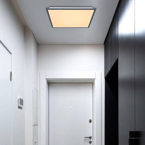 GLOBO Doro plafondlamp, lengte 45 cm, wit/grafiet, aluminium