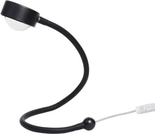 LightMe tafellamp Powerlens Snake, zwart, flexibele arm