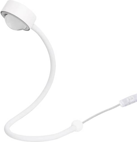 LightMe tafellamp Powerlens Snake, wit, flexibele arm