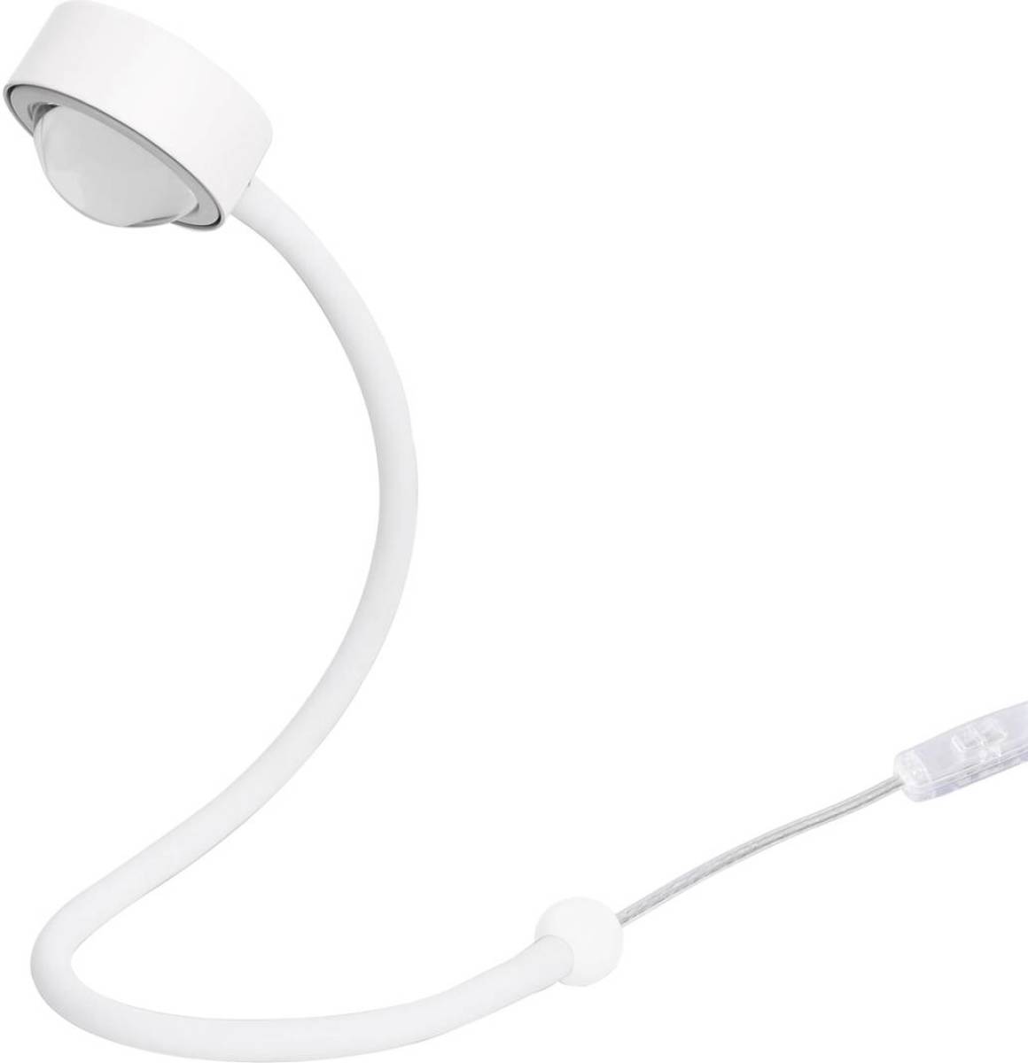 LightMe tafellamp Powerlens Snake, wit, flexibele arm