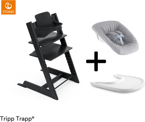 Stokke ® Tripp Trapp® Compleet + Newborn Set™ + Tray - Black (V2)