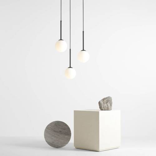 ALDEX Hanglamp Joel, zwart/wit, Rondel, 3-lamps