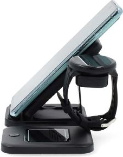 Nedis Draadloze Oplader | 3-in-1 | 15 W | LED-indicatie in gebruik | Inclusief kabel | USB-A / USB-C | 1.