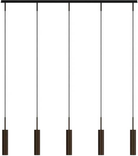 Audo Copenhagen Audo hanglamp Tubulaire Rail, 5-lamps, bronskleurig, aluminium