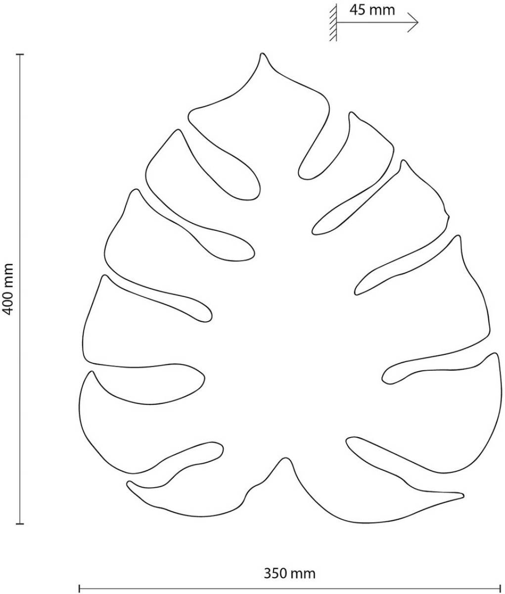 TK Lighting Wandlamp Monstera, bladvorm, 3 x G9, staal, bruin