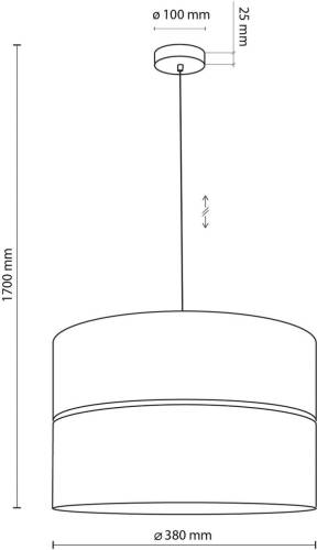 TK Lighting Nicol hanglamp, zwart/hout-effect, Ø 38 cm, 1-lamp, 1 x E27