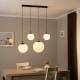 TK Lighting Hanglamp Esme, opaalglas, 4-lamps, lineair