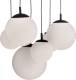 TK Lighting Hanglamp Esme, opaalglas, 6-lamps, rechthoekig