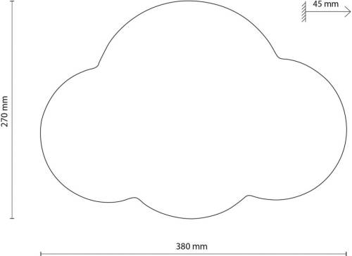 TK Lighting Wandlamp Cloud, beige, staal, indirect licht, 38 x 27 cm