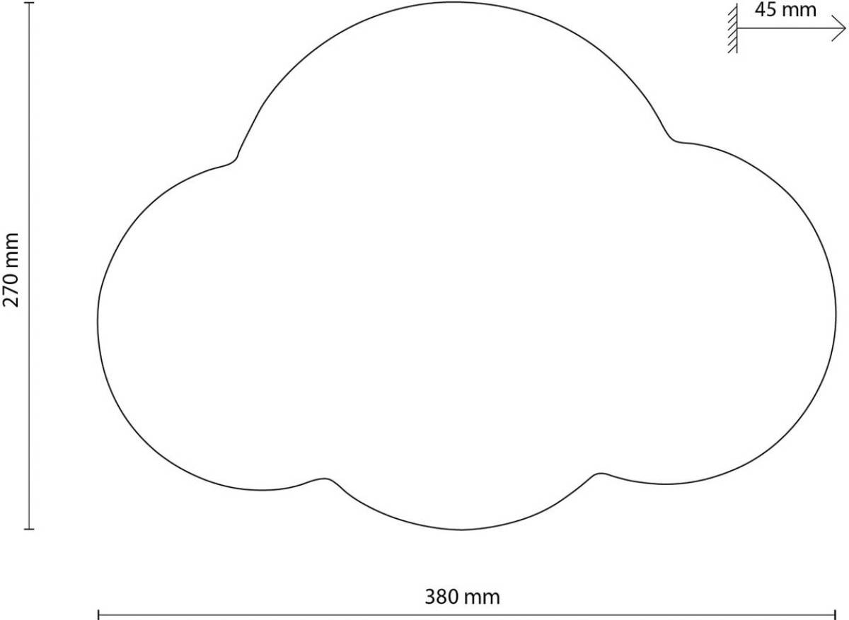 TK Lighting Wandlamp Cloud, beige, staal, indirect licht, 38 x 27 cm