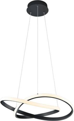 Reality Leuchten Course LED hanglamp, zwart, 3.000 K, Ø 60 cm, metaal