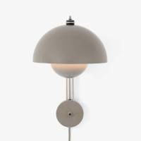 &Tradition wandlamp Flowerpot VP8, stekker, grijs-beige