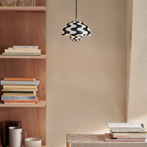 &Tradition hanglamp Bloempot VP1, Ø 23 cm, zwart/wit