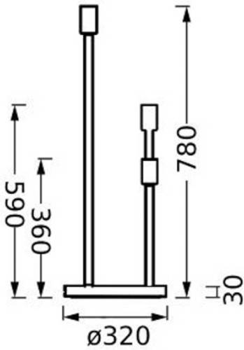 LEDVANCE vloerlamp Decor Stick 3-lamps. Hoogte 78cm, donkergrijs