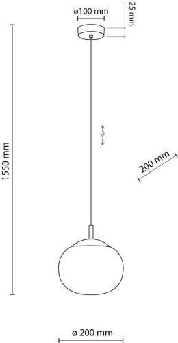 TK Lighting Vibe hanglamp, opaalwit glas, Ø 20 cm