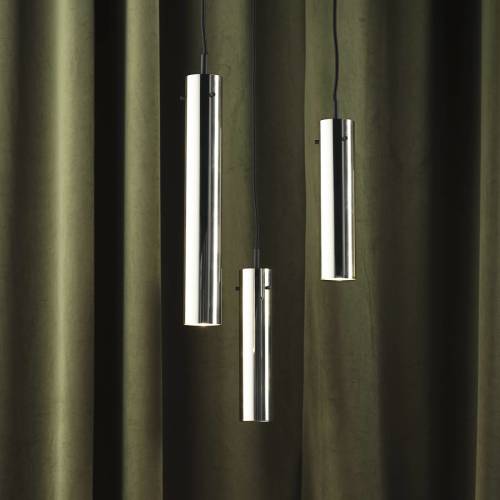 Frandsen hanglamp FM2014, staal, glanzend, hoogte 36 cm