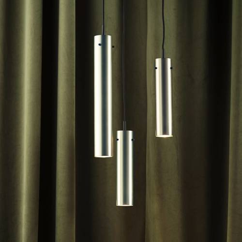 Frandsen hanglamp FM2014, gepolijst staal, hoogte 36 cm