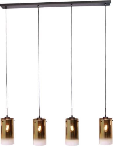 Freelight Ventotto hanglamp, zwart/goud, lengte 125 cm, 4-lamps.