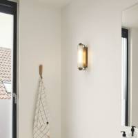 Nordlux Wandlamp Nimal Double, IP44, glas, metaal, messing