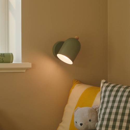 Nordlux Gaston wandlamp met snoer en stekker, metaal, groen
