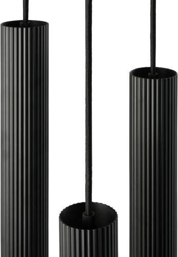 Nordlux Vico hanglamp, 3-lamps, rondel, metaal, zwart