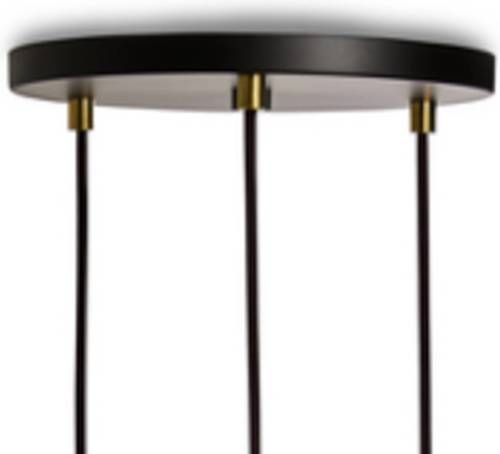 Tala hanglamp Triple Hanglamp rond E27 opaal zwart/walnoot